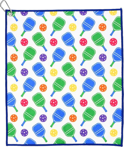 Millie Rose Pickleball Towels in Fashionable Prints - Cute 15x17 inch Microfiber & Cotton Athletic Towels with Carabiner Clip - Pickleball Accessories, Pickleball Gifts (Pickleballers)