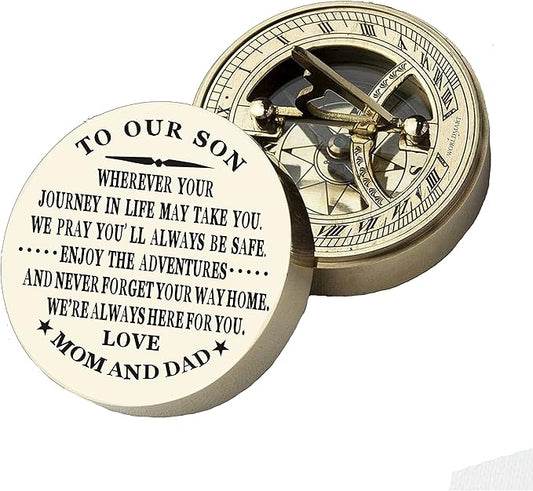 Personalized Compass, Gift for Son, to Our Son, Mom to Son, Dad to Son, Boyfriend, for Customized Compass