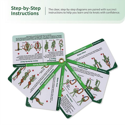 Harrison Howard Wisdom4Sure Comprehensive Knot Card Collection Horse, Outdoor, and Climbing Knots Card Set Waterproof Knot Tying Cards Ultimate Knot Guides