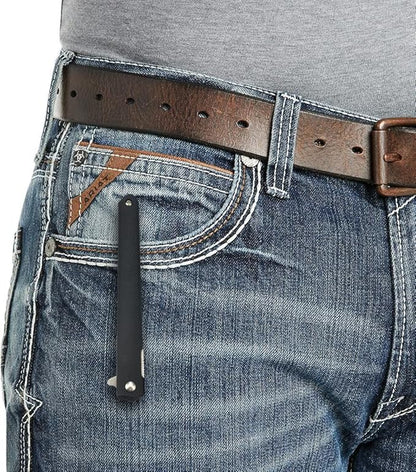 HUAAO 7.95’’ Slim Pocket Knife with Clip, Liner Lock, ceo Knife Gentleman Knife for Men Women, Flip Knife Slim Folding Knife for EDC Outdoor Camping Hiking