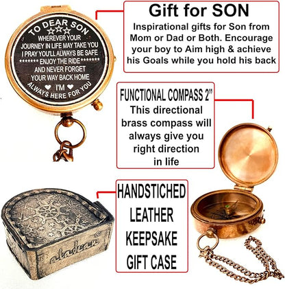Inspiration Gift for Men Women Engraved Compass - Go Confidently - Thoreau Quote, You're Awesome Employee, Coworker Meaningful Gift for him her