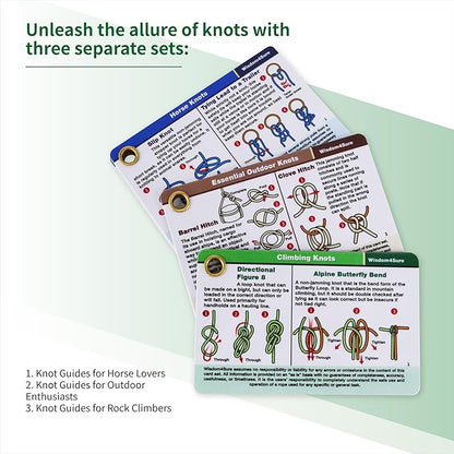 Harrison Howard Wisdom4Sure Comprehensive Knot Card Collection Horse, Outdoor, and Climbing Knots Card Set Waterproof Knot Tying Cards Ultimate Knot Guides