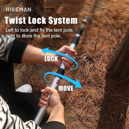HIKEMAN Tarp Poles Adjustable Aluminum Telescoping Tarp Poles, Lightweight Canopy Poles Portable Tent Poles for Outdoor Camping Backpacking Awning