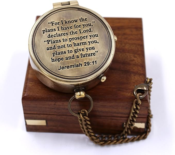 for I Know The Plans I Have for You Engraved Compass, Jeremiah 29 11, Baptism Gifts, Best Easter, Birthday, Mothers Day, Fathers Day, Graduation Gift, Wedding Gifts.
