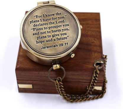 for I Know The Plans I Have for You Engraved Compass, Jeremiah 29 11, Baptism Gifts, Best Easter, Birthday, Mothers Day, Fathers Day, Graduation Gift, Wedding Gifts.