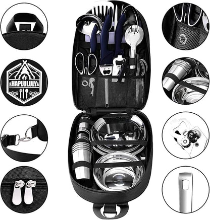 Camping Essentials Camping Accessories Gear Must Haves Camper Tent Camping Kitchen Rv Cooking Set Camping Cooking Utensils Set Supplies Gadgets Outdoor Stove Portable Picnic Gifts BBQ Stuff
