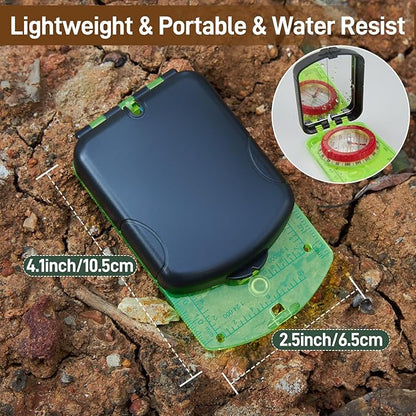 Sportneer Compass Hiking Survival Compass with Mirror Orienteering Compass Boy Scout Compass for Kids Gifts Hiking Camping Backpacking Map Navigation