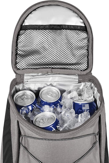 ONIVA - a Picnic Time brand PTX Backpack Cooler, Soft Cooler Backpack, Insulated Lunch Bag, (Black with Gray Accents)