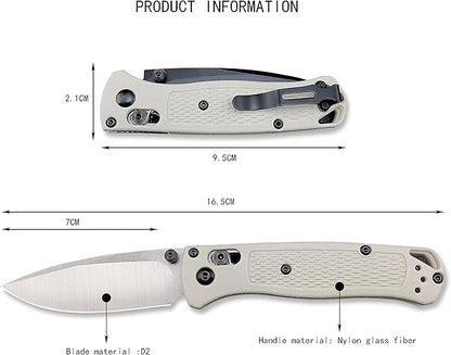 HUAAO Axis Lock Pocket Knife, EDC Mini Bugout Folding Pocket Knives, Plain Edge, Thumb Stud Manual Open, Nylon Grivory Handle with Belt Clip (black blade)