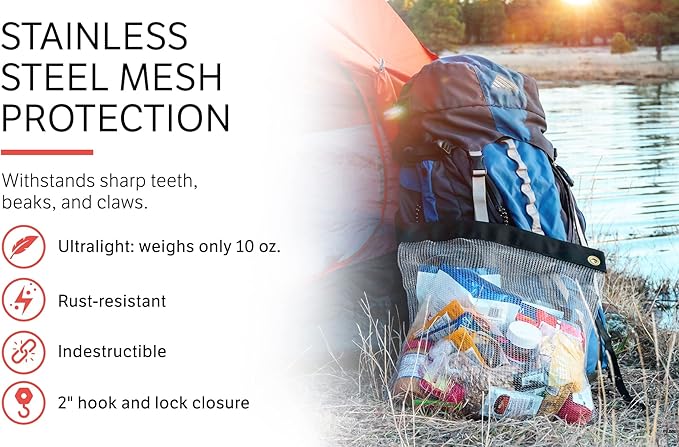 Bear Bags for Food Backpacking - Bear Sack Rodent Proof Food Storage Container - Ultralight Backpacking and Camping Food and Gear Storage Hanging Mesh Bag