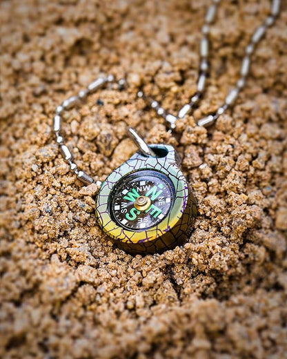 MecArmy CMP/CMP2 Mini Compass- Meaningful Graduation Birthday Gifts for Men Women, EDC Titanium/Brass/Copper Pocket Compass for Hiking SurvivaI, IPX5 Waterproof, Glow in The Dark, Necklace Pendant