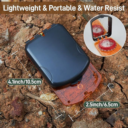 Sportneer Compass Hiking Survival Compass with Mirror Orienteering Compass Boy Scout Compass for Kids Gifts Hiking Camping Backpacking Map Navigation