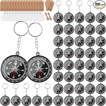 Soaoo 302 Pcs Mini Compass Set,Wedding Favors Set Compass Souvenir Present Nautical with Kraft Tags and White Organza Bag for Guests Birthday Wedding Nautical Travel Party Souvenir Gift Favors