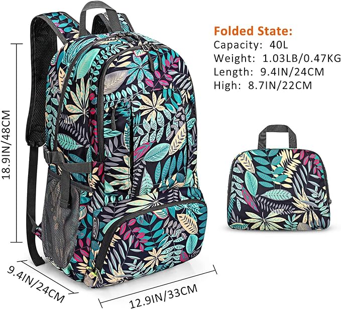 G4Free 40L Lightweight Packable Hiking Backpack, Waterproof Travel Daypack