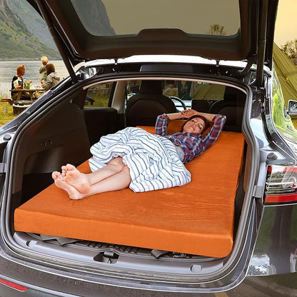 DWVO Memory Foam Camping Pad Futon Mattress Full, 3.5 INCH Thick Portable Floor Sleeping Mat with Travel Bag