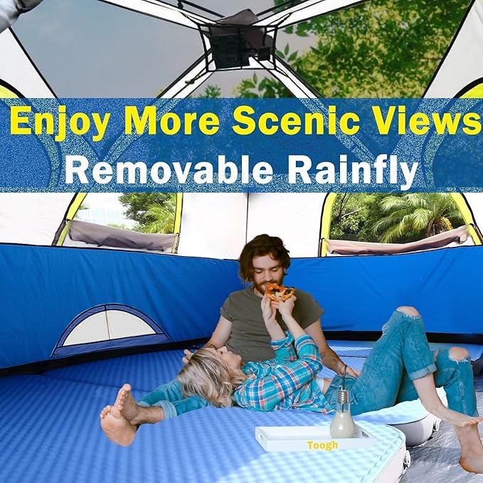 3/4 Person/6 Person Camping Tent Fast Cabin Tent with Instant Setup Tent, Weatherproof Tent Easy Quick Set Up & Pop Up in 60 Seconds with Rainfly Backpack for Family Camping,Upgraded Ventilation