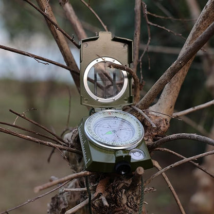 Posinly Multifunctional Military Compass with Inclinometer, Sighting, Optic, Resistant & Waterproof Compass, Essential for Hiking, Camping, Scouting