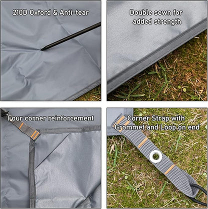 HIKEMAN Waterproof Tent Footprint Camping Tarp - Ultralight Tent Floor Saver,Multifunctional Tents Ground Sheet Mat with 4 Tent Stakes for Camping,Picnic,Hiking,Backpacking,Hammock,Beach