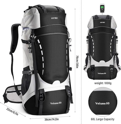 HOMIEE 50L Hiking Backpack Travel Bag Waterproof Camping Backpack with Rain Cover Lightweight Backpacking Backpack Rucksack