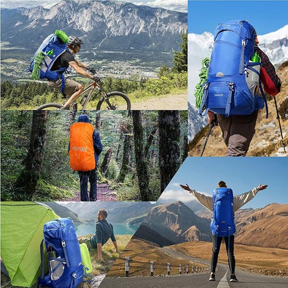 HOMIEE 50L Hiking Backpack Travel Bag Waterproof Camping Backpack with Rain Cover Lightweight Backpacking Backpack Rucksack