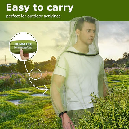 HENNCHEE Mosquito Suits for Adults, Mesh Net Bug Jacket Pant Suit, Outdoor Full Body Protection Mosquito Proof Clothing