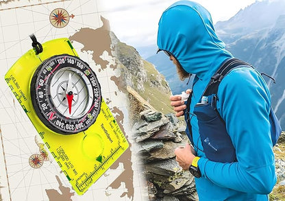 Orienteering Compass Camping Survival Hiking Backpacking Advanced Scout Navigation Compass Best Survival Gifts for Kids Professional Field Compass for Map Reading Hiking Camping Outdoor