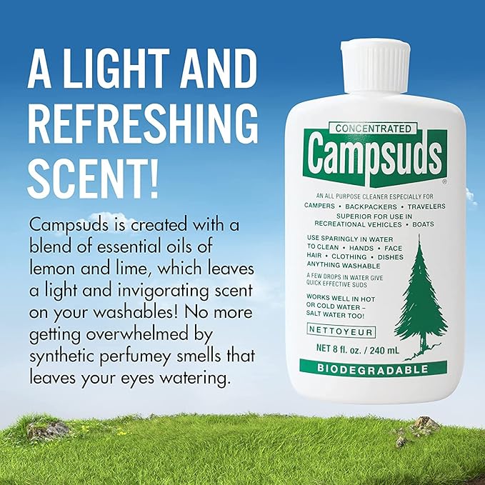 Campsuds Sierra Dawn Outdoor Soap Biodegradable Environmentally Safe All Purpose Cleaner.