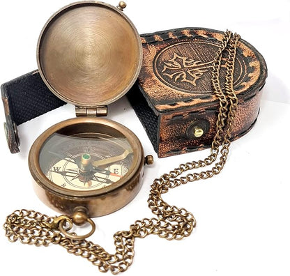 Brass Nautical - Brass Compass Engraved Gift for Son, Grandson, Daughter, Baptism, Confirmation Communion Godson Church Graduation Day