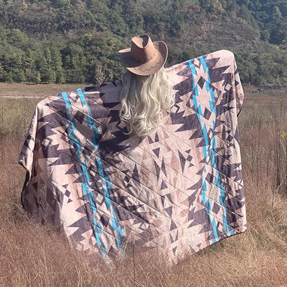 HORIMOTE HOME Outdoor Waterproof Camping Blanket, Extra Thick Flannel Fleece Warm for Cold Weather, Windproof Aztec Blankets Foldable for Stadium Picnic Dog Pet Car(Dakota)