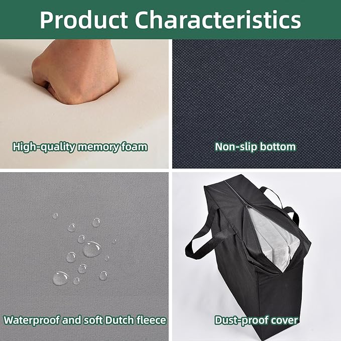 Memory Foam Camping Mattress, Car Camping Bed Mattress with Dust Cover, Portable Waterproof Camping Pad Mat, for Outdoor Sleeping, Foldable, for Travel Truck Bed Tent