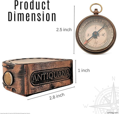 to My Grand Son Engraved Compass with Authentic Leather Case Brass Compass Directional Compass, Baptism Gifts for Boys & Girls, First Communion (BLC3)