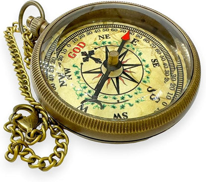 Bible Verse Brass Compass – “Trust in The Lord with All Your Heart” (Proverbs 3:5-6) | Religious Gifts for Men, Women, Boys, Girls, Teens | Daily Encouragement, Easter, Baptism, Faith-Based Keepsake
