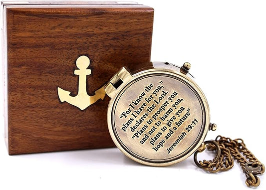 for I Know The Plans I Have for You Engraved Compass, Jeremiah 29 11, Baptism Gifts, Best Easter, Birthday, Mothers Day, Fathers Day, Graduation Gift, Wedding Gifts.