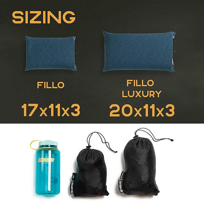NEMO Fillo Luxury Pillow | Inflatable Pillow for Travel, Backpacking, and Camping, Goodnight Gray