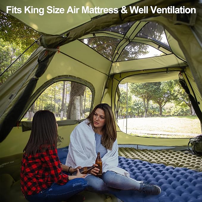 Night Cat Instant Cabin Tent with Canopy Tarp 3 Persons Waterproof Pop Up Tent for Family Camping 2 in 1 Canopy Tent with Porch Automatic Easy Set Up Outdoor