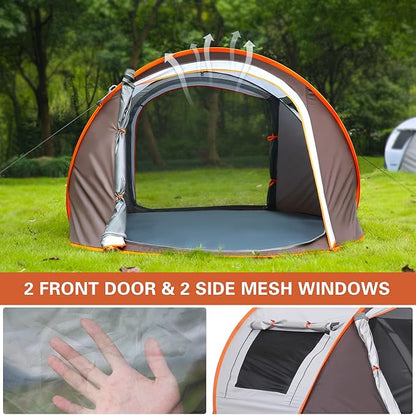 EchoSmile Camping Instant Pop Up Tent, 2/4/6/8/10 Person, Water Resistant Dome, Easy Setup for Camping Hiking and Outdoor, Portable with Carry Bag, 3 Season