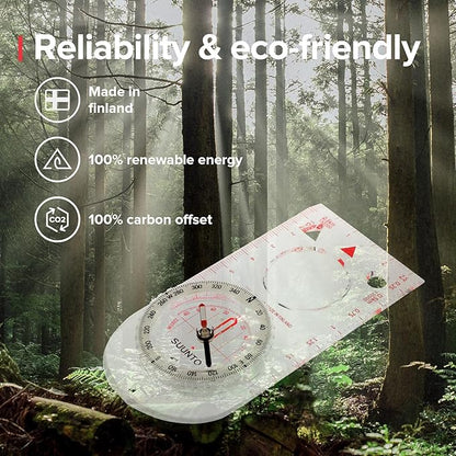 SUUNTO A-30 Compass: Compact, hiking compass with luminous markings in low light