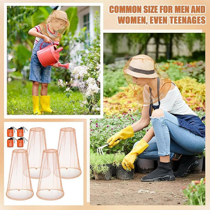 HESTYA 4 Pack Mosquito Net Face Mesh Net Protecting Net for Outdoor Hiking Camping Climbing Mosquito Fly Insects Preventing