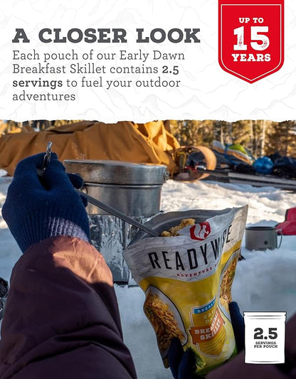 READYWISE - Outdoor Breakfast Skillet, 2.5 Servings, Pack of 1, Emergency Preparedness, Freeze Dried Food, MRE, Snack Pack, Survival Food, Emergency Food for Backpacking, Camping, and Hiking