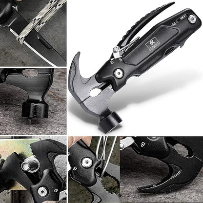 Multi-Tool Hammer Multi-Functional 15 in 1 Mini Pliers Camping Gear Survival Tool for Men, DIY Handyman, Father/Dad, Husband, Boyfriend, Women, All in One Survival Tools Small Hammer Multitool