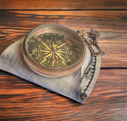 to My Son The Golden Compass for Hiking Backpacking- Orienteering Compass with Leather Carry Case, Chain & Engraved Slogan - Kids Compass for Map Reading Camping Hunting and Outdoor Activities