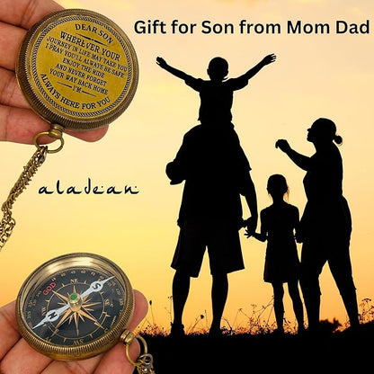 Inspiration Gift for Men Women Engraved Compass - Go Confidently - Thoreau Quote, You're Awesome Employee, Coworker Meaningful Gift for him her