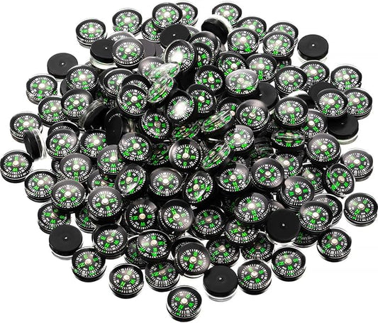 Leyndo 300 Pcs Mini Button Compass 15 Mm/ 0.59 Inch Lightweight Small Oil Filled Portable Mini Pocket Compass Bulk for Camping Hiking Touring Boating Outdoor Activities Survival