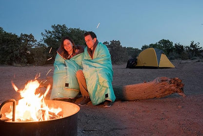 TETON Sports Cascade Double Sleeping Bag; Lightweight, Warm and Comfortable for Family Camping, Teal, 87" x 60"