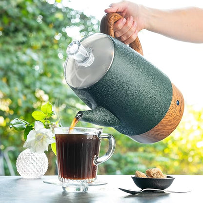 Mixpresso Percolator Coffee Pot Electric 10 Cup, Green Coffee Maker, Coffee Percolator Electric With Keep Warm Function, 10 Cups Stainless Steel Perculator With Basket (Shiny Green)