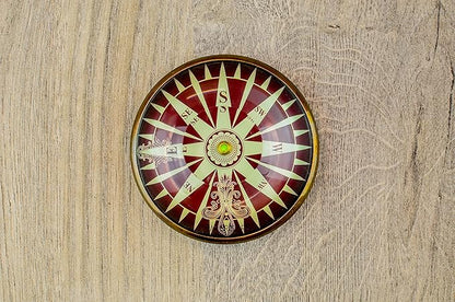 Vintage Style Brass Pocket Compass with Wooden Box, Gifts for Friends & Family, Nautical Navy Compass, Baptism Gifts, Confirmation Gifts