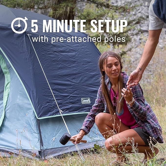 Coleman Skydome Tent with 5 Minute Setup,Weatherproof Tent with Rainfly & Carry Bag, 20% More Headroom Than Traditional Canopies