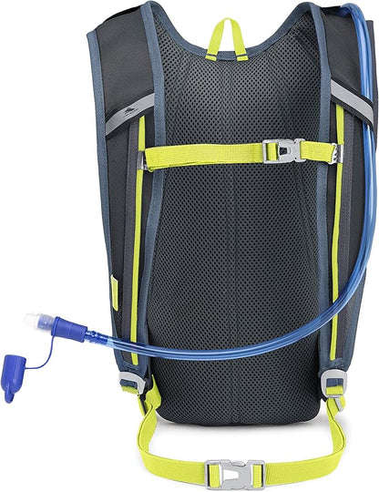 High Sierra HydraHike Hydration Backpack, Lightweight Running Backpack, Cycling, Hiking, for Men, Women & Kids, Graphite Blue/Mercury/Glow, 4L