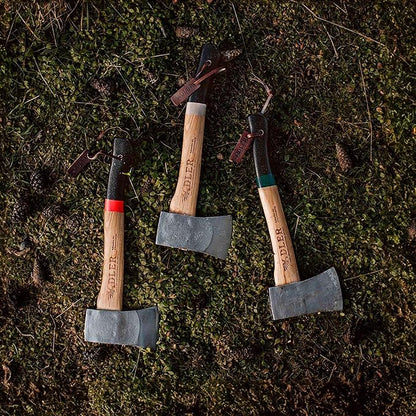 Adler - The Yankee, 15", German Forged, All-Purpose Wilderness Camping Hatchet & Kindling Splitting, Anti-Slip Wood Handle (Red Stripe)