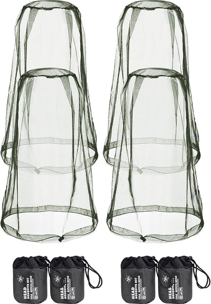 HESTYA 4 Pack Mosquito Net Face Mesh Net Protecting Net for Outdoor Hiking Camping Climbing Mosquito Fly Insects Preventing